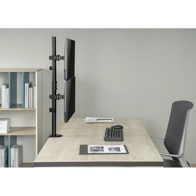 Suport birou pentru monitoare gembird ms-d2st-02, negru 14