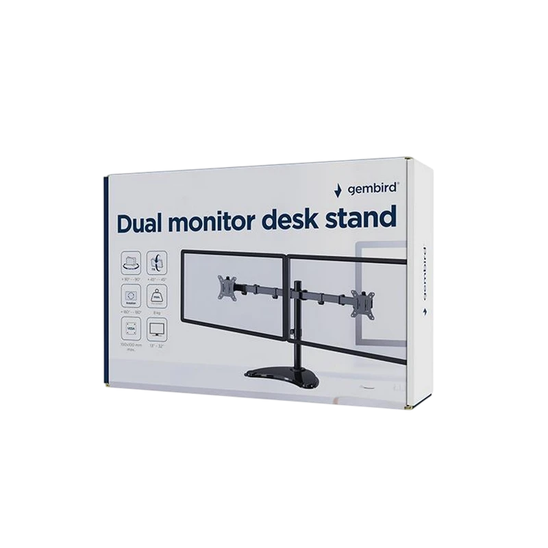Suport birou pentru monitoare gembird ms-d2st-02, negru 3