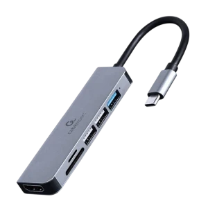 Usb-концентратор gembird a-cm-combo6-02, серый