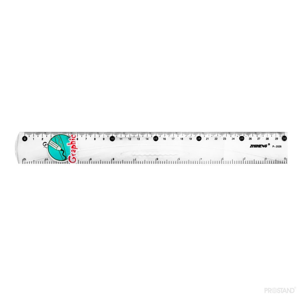 Rigla plastic 30cm p-2028 incolor 2
