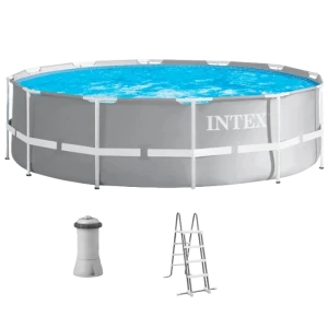 Piscină cu cadru metalic intex prism frame, 8592l, gri, 26716 Thumbnail 4