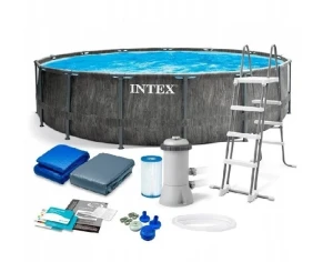 Piscină cu cadru metalic intex greywood premium, 16805l, gri, 26742 Thumbnail 3