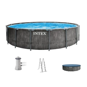 Каркасный бассейн intex greywood premium, 16805л, серый, 26742