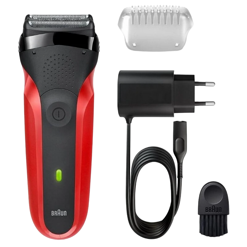 Aparat de ras electric braun series 3 300s, roșu 7