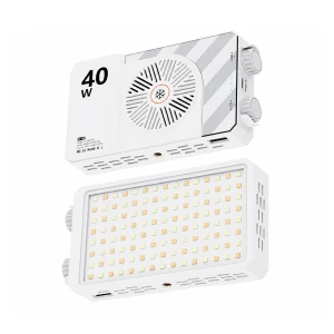 Portable led video light 40w, bi-color (2500k-9000k), rechargeable battery, white Thumbnail 2