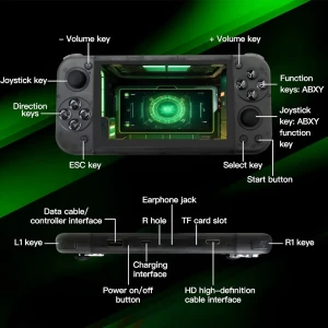 Game console rg50xx handheld, 64gb, retro gaming system, black Thumbnail 3