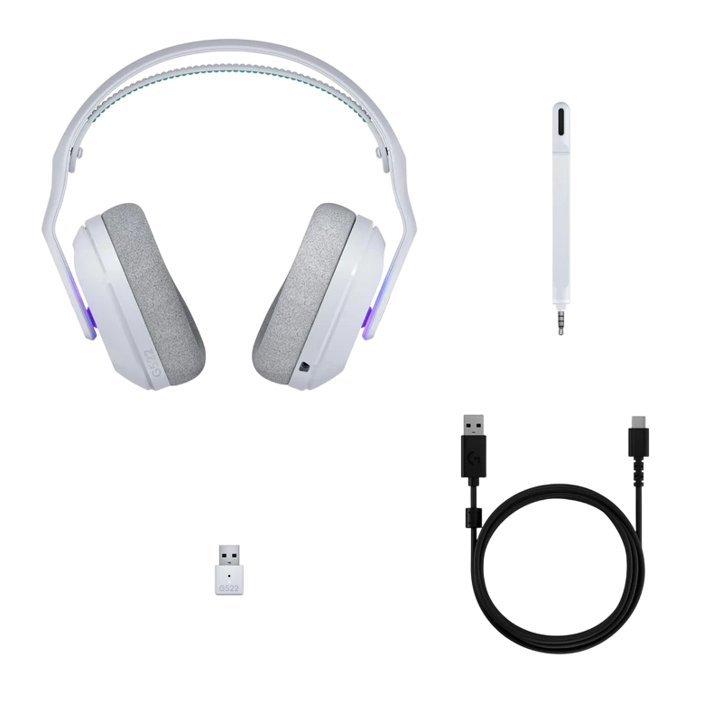 Căști logitech g522, bluetooth/usb, alb 6