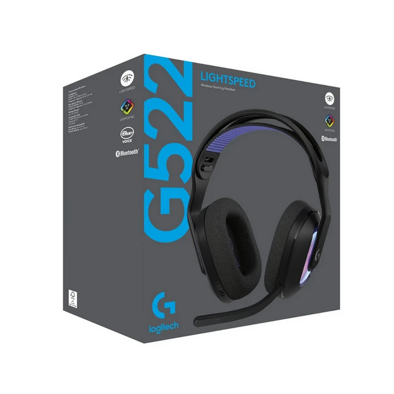 Căști logitech g522, bluetooth/usb, negru 8