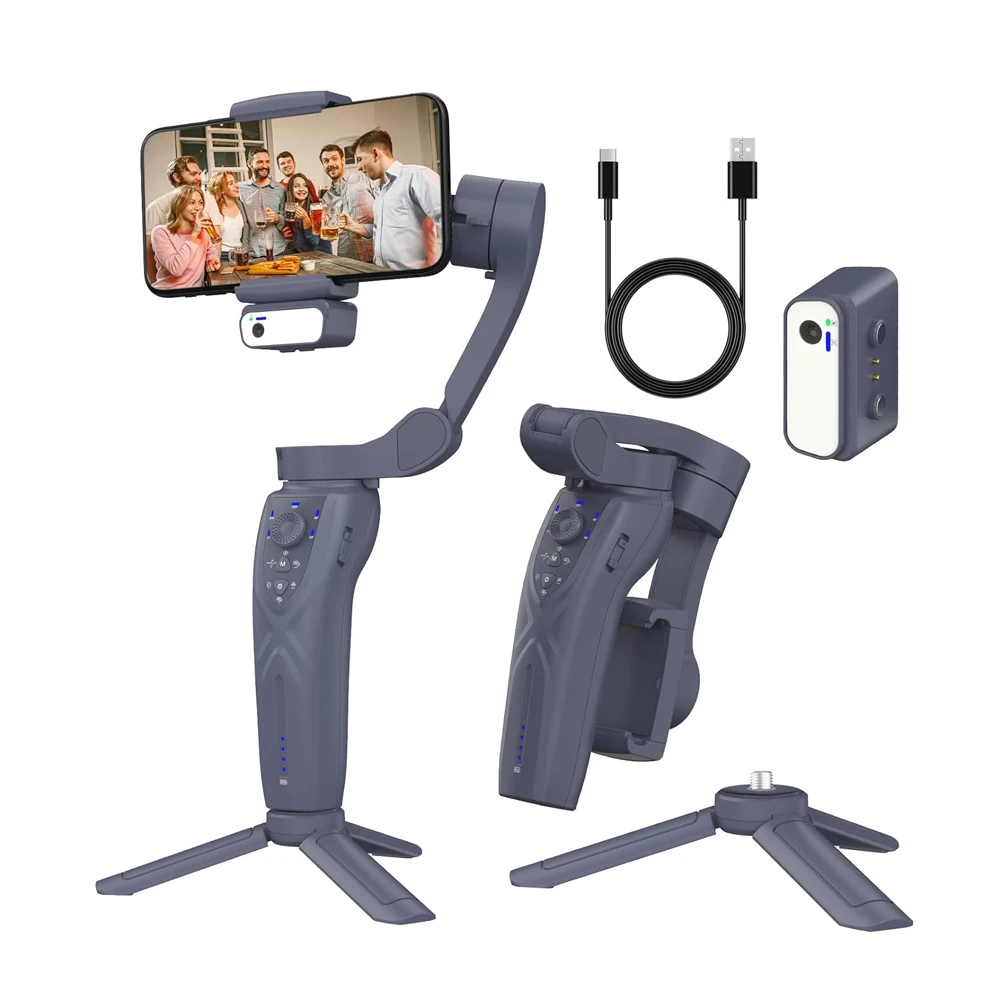 3-axis smartphone gimbal stabilizer model f12, dark grey 3