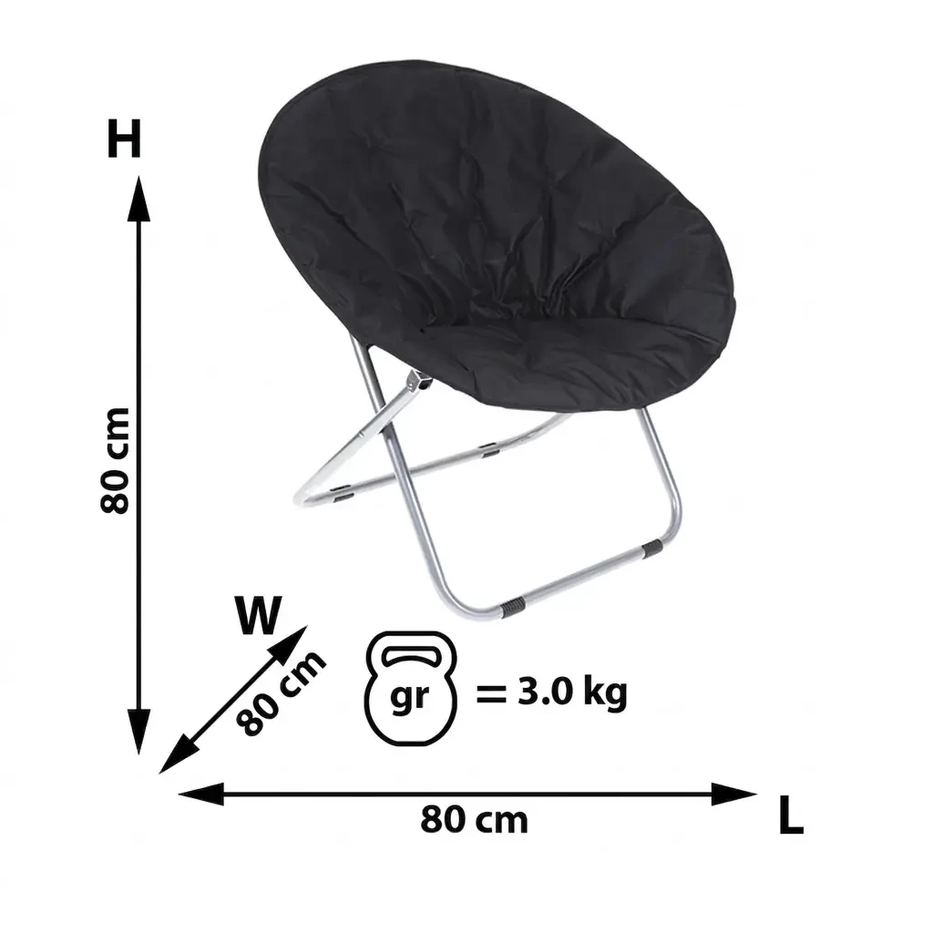 Scaun-fotoliu pliabil 80*80*78cm stlp36bl, negru 4