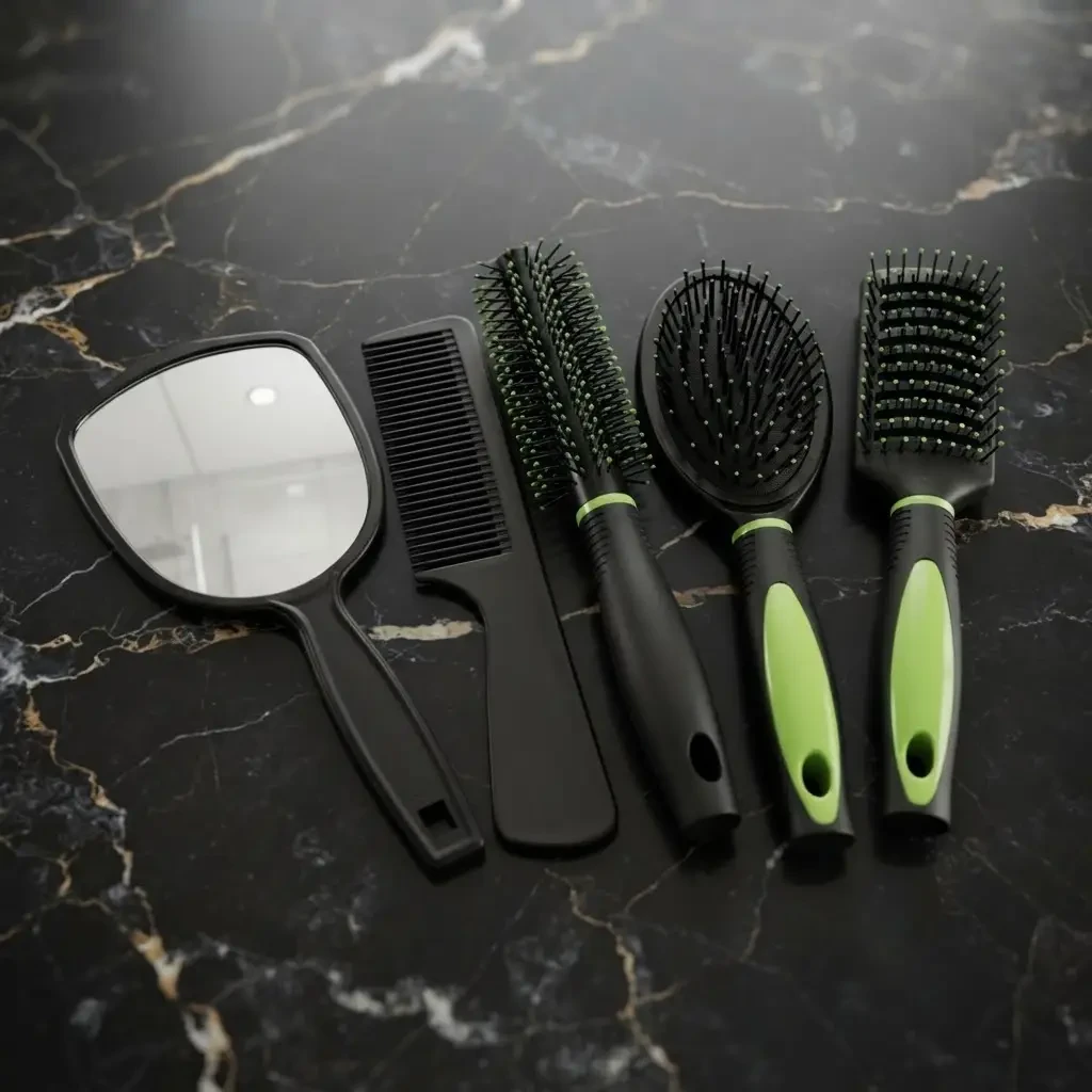 Set pieptene-masaj plastic, black, opp 5pcs, 20-002.4 3
