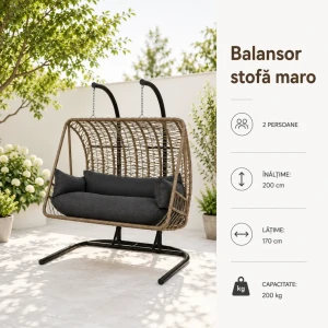 Balansor stofa 2 persoane, maro (766405) Thumbnail 1