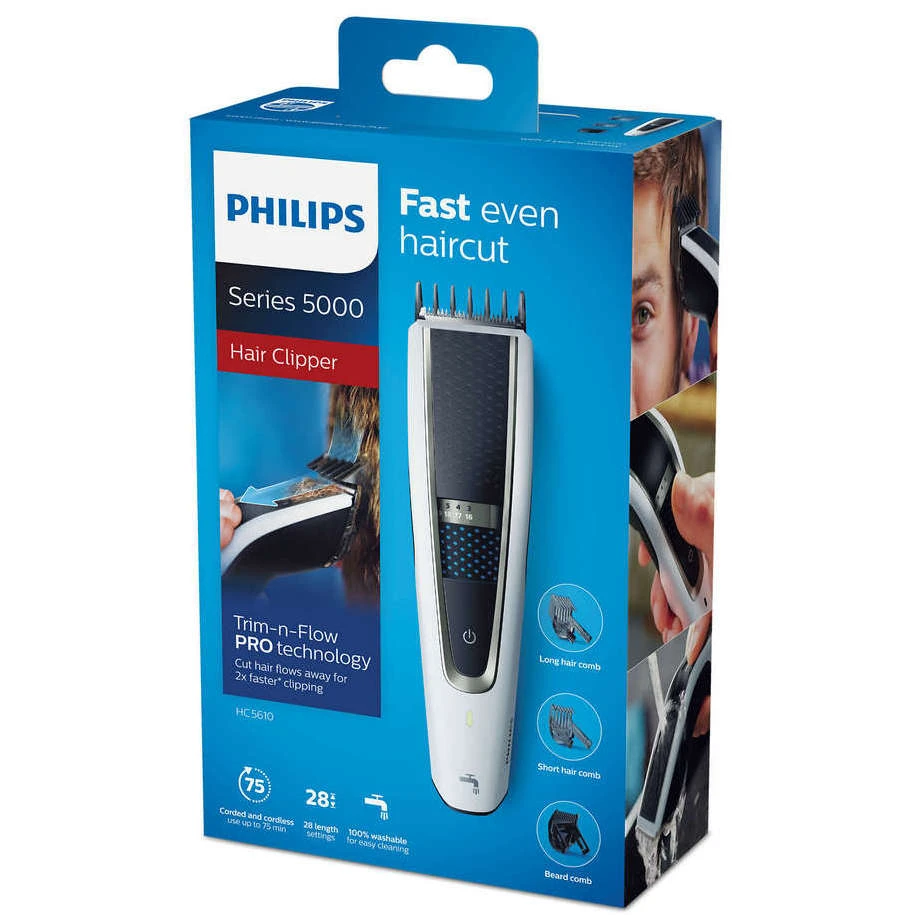 Aparat de tuns philips series 5000 hc5610/15, alb | negru 4