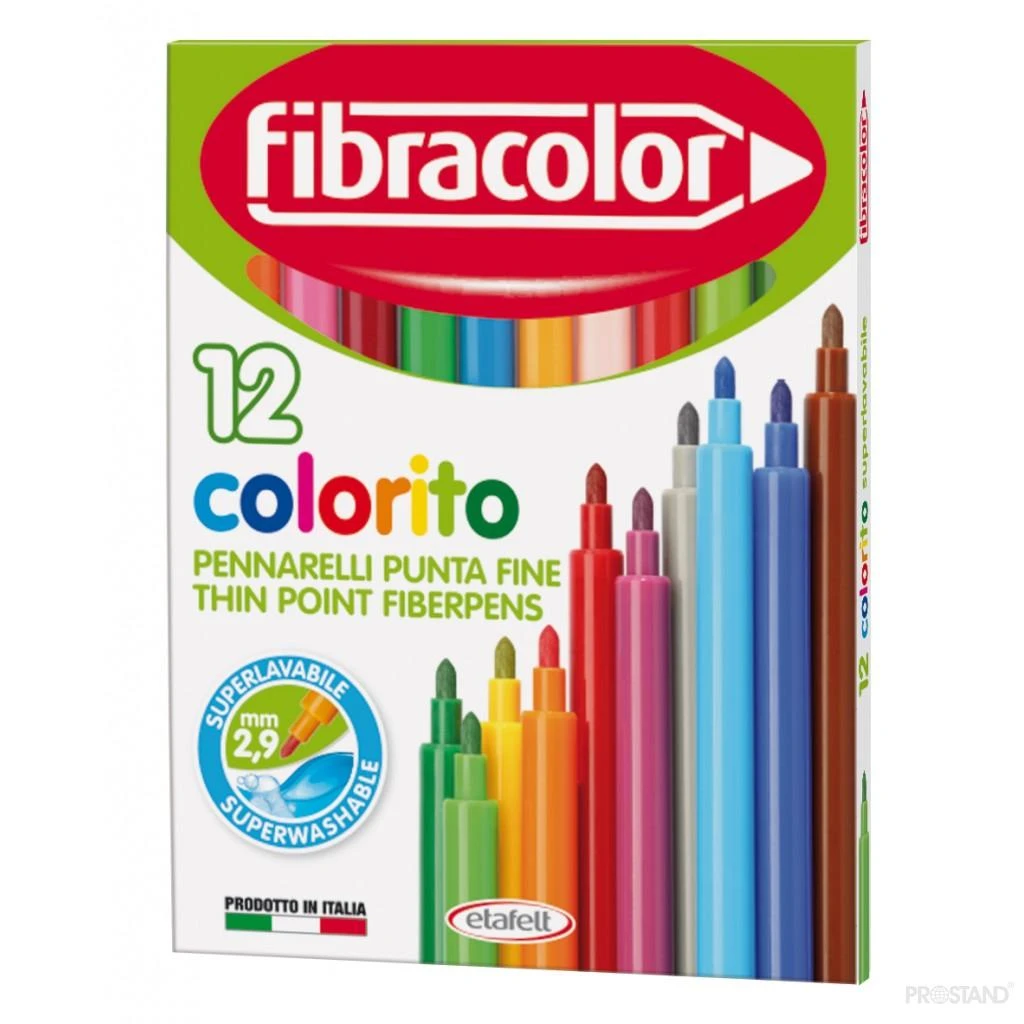 Фломастеры 12цв  моющиеся  fibracolor 10539sw012se  /12/144 2