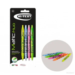 Set pix cu bila hi-text in blister matic fluo 4 buc  910