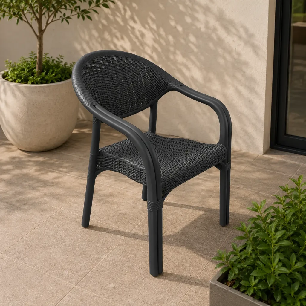 Scaun rattan fotoliu, antracit 573079 2