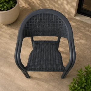 Scaun rattan fotoliu, antracit 573079 Thumbnail 3
