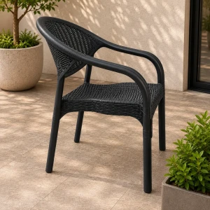 Scaun rattan fotoliu, antracit 573079 Thumbnail 4