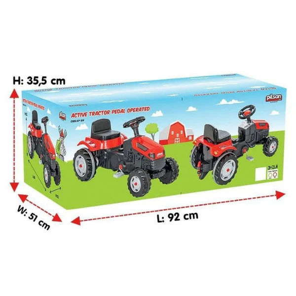Tractor cu remorca active, roșu 7