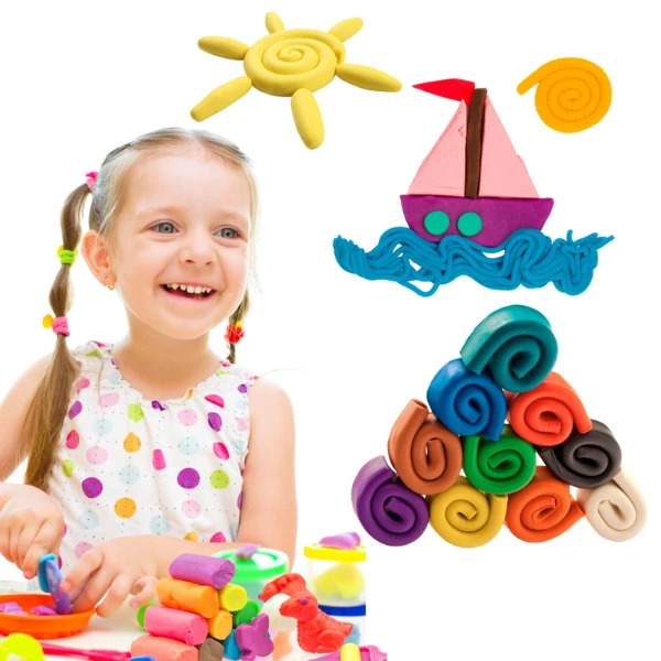 Set plastilină aerată „argilă ușoară” 12 culori 5