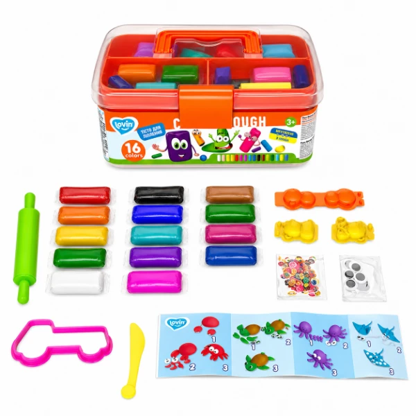 Set plastilină, 16 culori 2