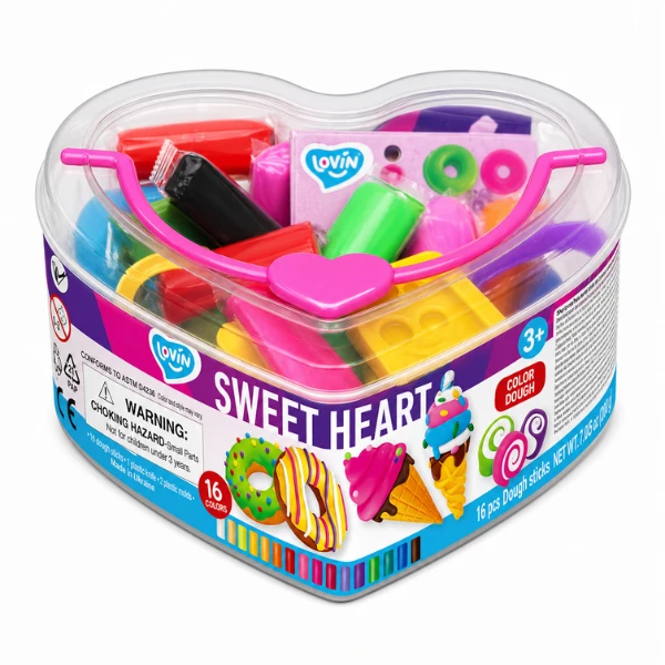 Set plastilină aerată „argilă ușoară: inimioară” 3