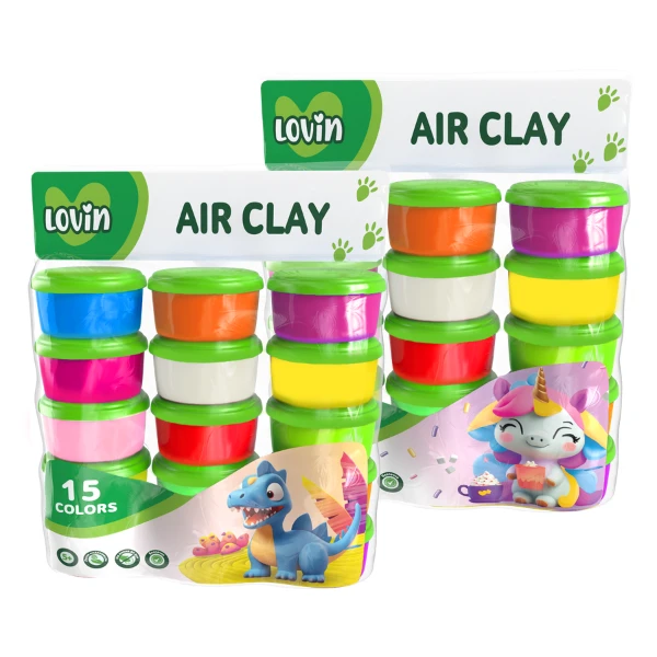 Set de plastilină ușoară 15 culori, 2 modele 3
