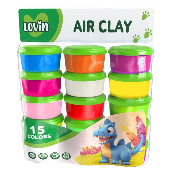 Set de plastilină ușoară 15 culori, 2 modele 6