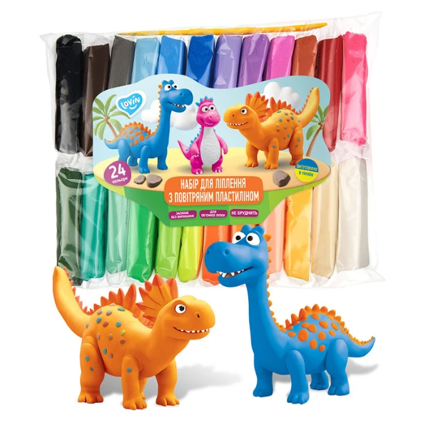 Set de modelare "dino", cu plastilină ușoară 4