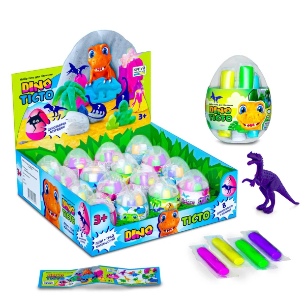 Set de aluat pentru modelare „ou de dinozaur”, în ass. 6