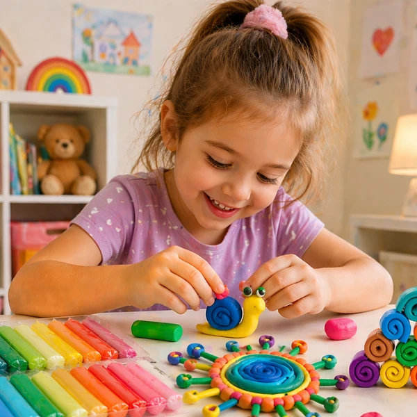 Set de modelare cu plastilină ușoară, 2 modele 6