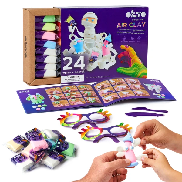 Set de plastilină ușoară „pastel”, 24 buc. 2