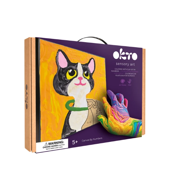 Pictură pe numere 3d cu plastilină ușoară 29x29 сm – pisica 2