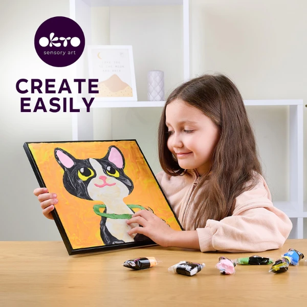 Pictură pe numere 3d cu plastilină ușoară 29x29 сm – pisica 5