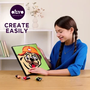Pictură pe numere 3d cu plastilină ușoară 29x29 сm – mops Thumbnail 3