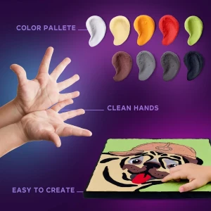 Pictură pe numere 3d cu plastilină ușoară 29x29 сm – mops Thumbnail 6