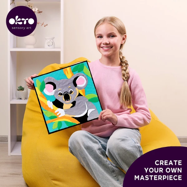 Pictură pe numere 3d cu plastilină ușoară 29x29 сm – koala 3
