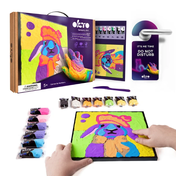 Pictură pe numere 3d cu plastilină ușoară 29x29 сm – iepure 2