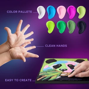 Pictură pe numere 3d cu plastilină ușoară 29x29 сm – panda Thumbnail 4