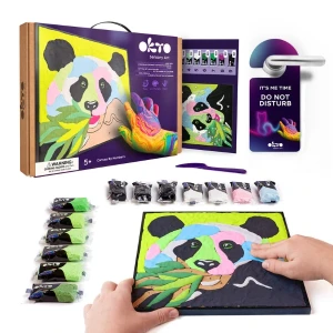 Pictură pe numere 3d cu plastilină ușoară 29x29 сm – panda