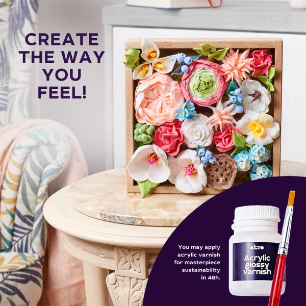 Set creativ diy cu plastilină ușoară "flori" 6