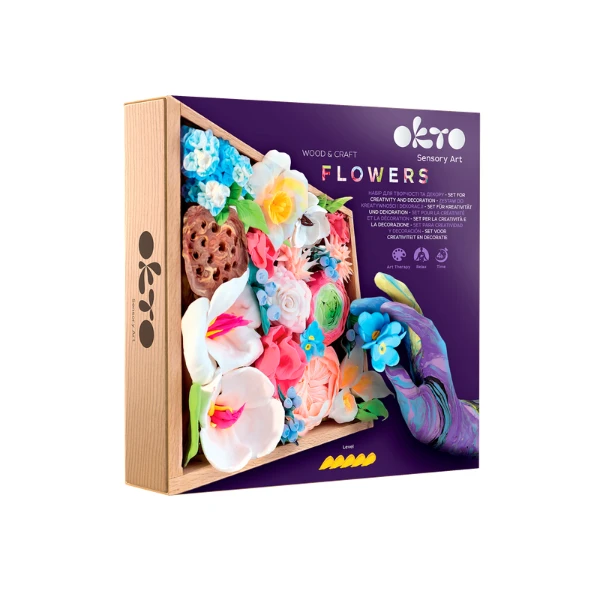 Set creativ diy cu plastilină ușoară "flori" 5