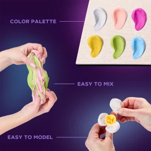 Set creativ diy cu plastilină ușoară "flori" Thumbnail 7