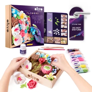 Set creativ diy cu plastilină ușoară "flori"