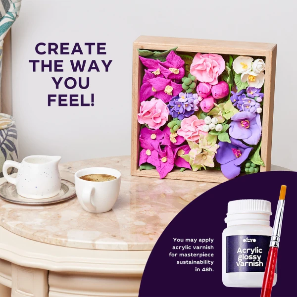 Set creativ diy cu plastilină ușoară "flori" 5