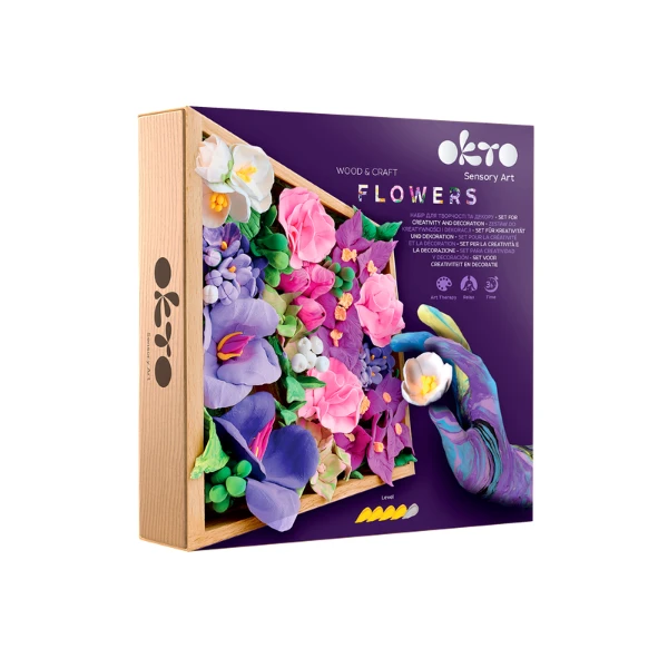 Set creativ diy cu plastilină ușoară "flori" 2