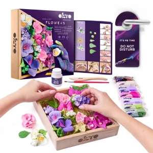 Set creativ diy cu plastilină ușoară "flori"