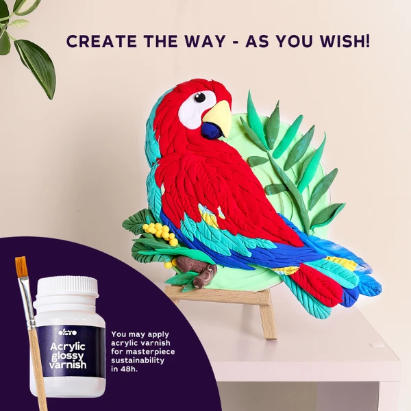 Set creativ diy cu plastilină ușoară "papagal ara" 6
