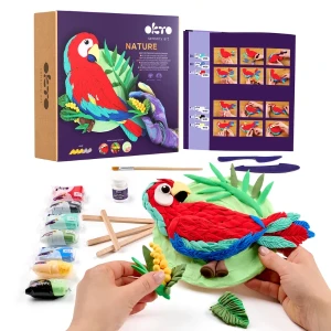 Set creativ diy cu plastilină ușoară "papagal ara"