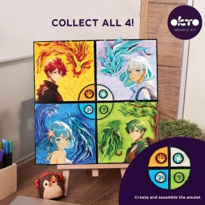 Tablou 3d cu plastilină ușoară 29x29 сm manga – foc Thumbnail 5